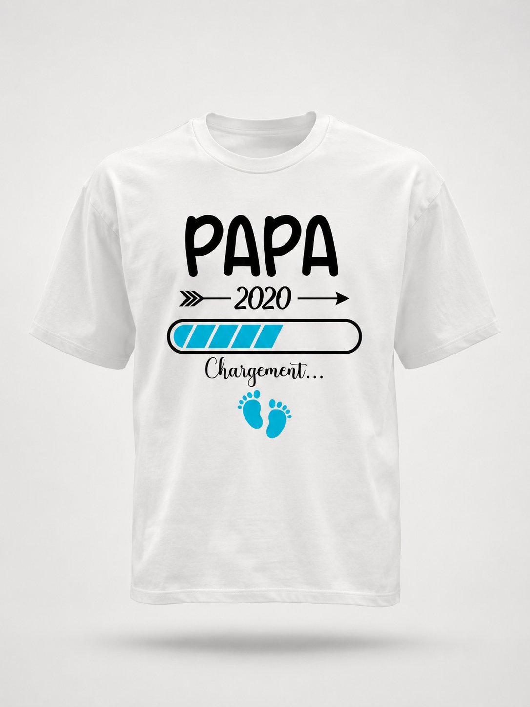 T-shirt Papa Chargement date personnalisé barre progression — vue 2
