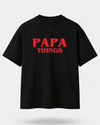 T-shirt Papa Things personnalisé broderie atelier français — vue 1 (version précédente)
