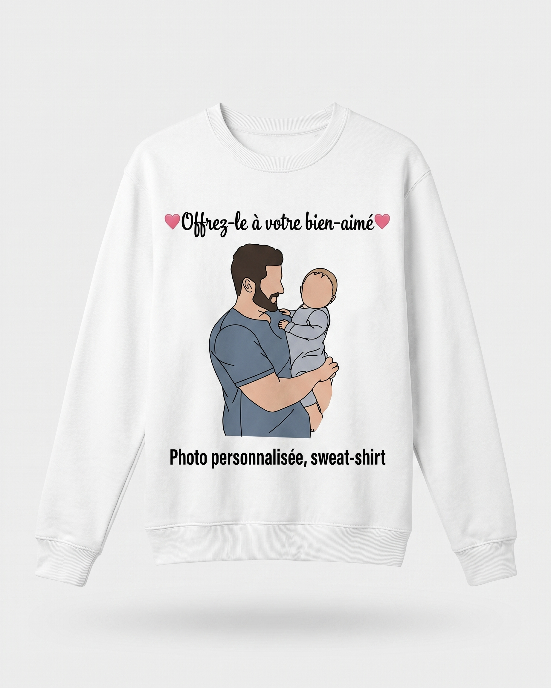 T-shirt couple personnalisé — votre photo à deux