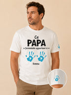 T-shirt « Ce papa formidable appartient à… » personnalisé prénoms – imprimé en France — vue 1 (version précédente)