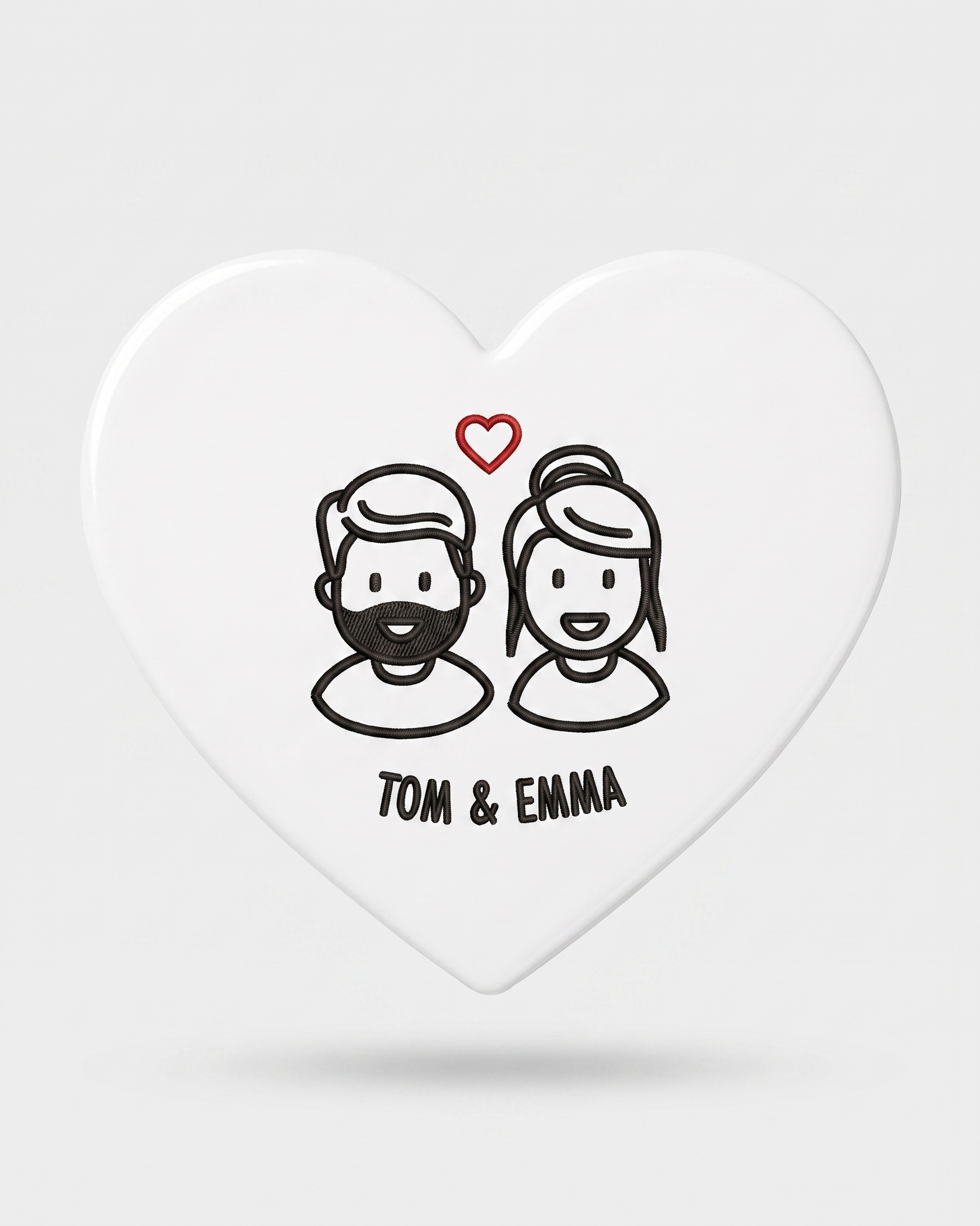 Couple figurine brodé personnalisé #1 · Vignette (magnet) #1