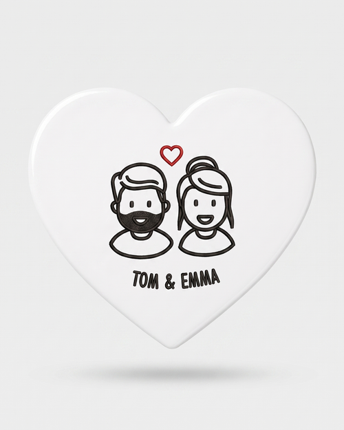 Couple figurine brodé personnalisé #1 · Vignette (magnet) #1