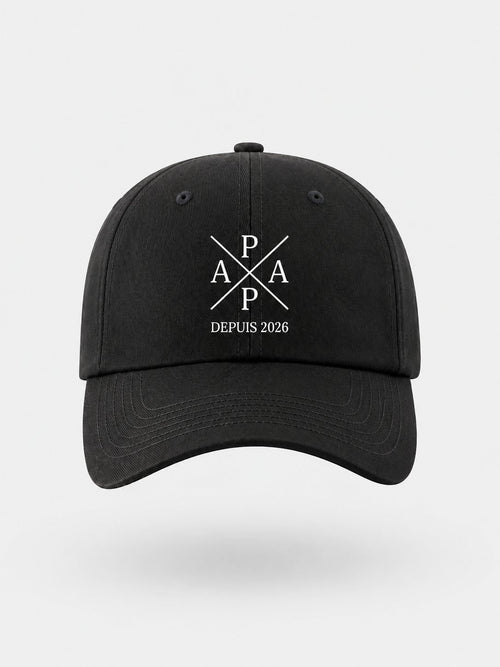 Casquette P A P A personnalisée date prénoms brodé France — vue 2