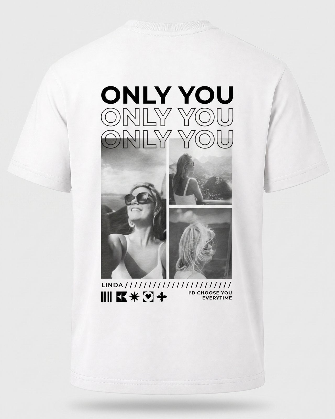 T-shirt couple « Only You » personnalisé — vos prénoms — vue 2
