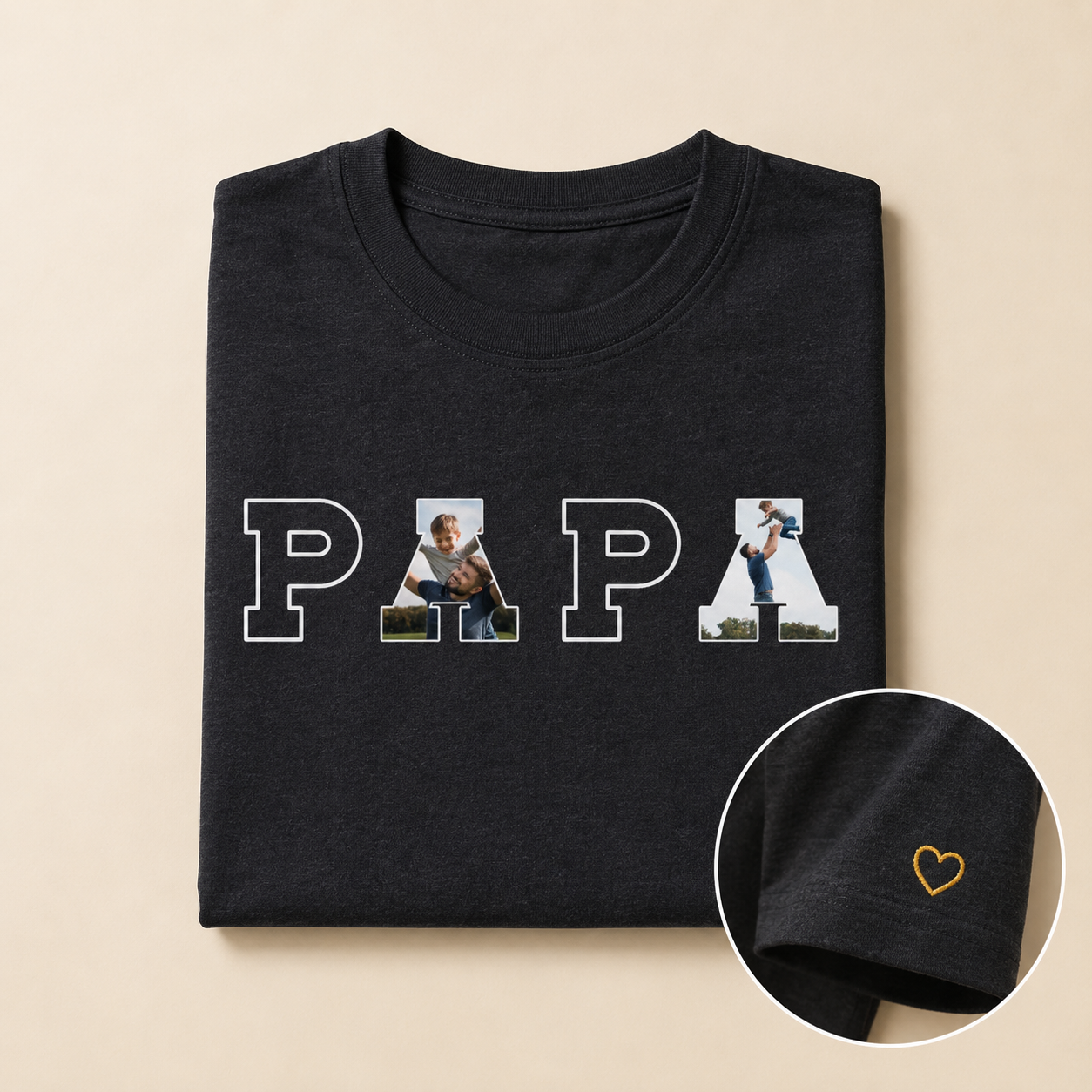 T-shirt PAPA avec images personnalisables