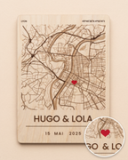 Affiche Carte Lieu de Rencontre Personnalisée Couple. Cadeau Saint-Valentin · Panneau photo #-1