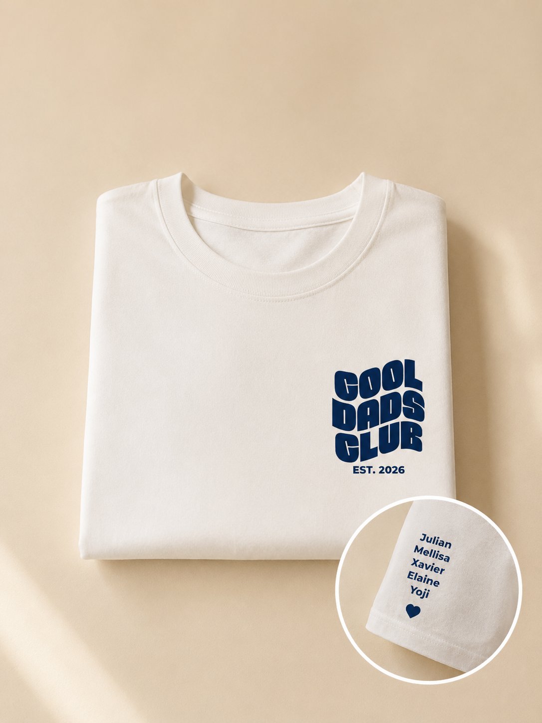 T-shirt Papa Cool Dads Club personnalisé prénoms brodé France