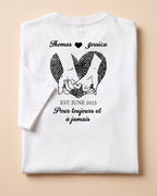 T-shirt couple personnalisé — votre photo & prénoms — vue 3