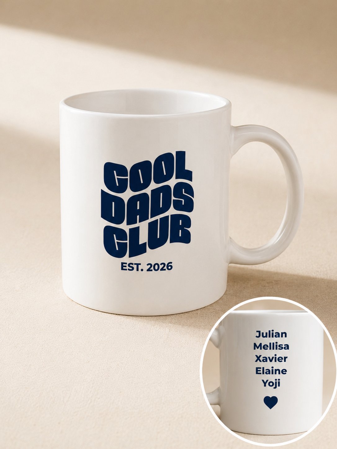 Mug Papa Cool Dads Club personnalisé prénoms enfants
