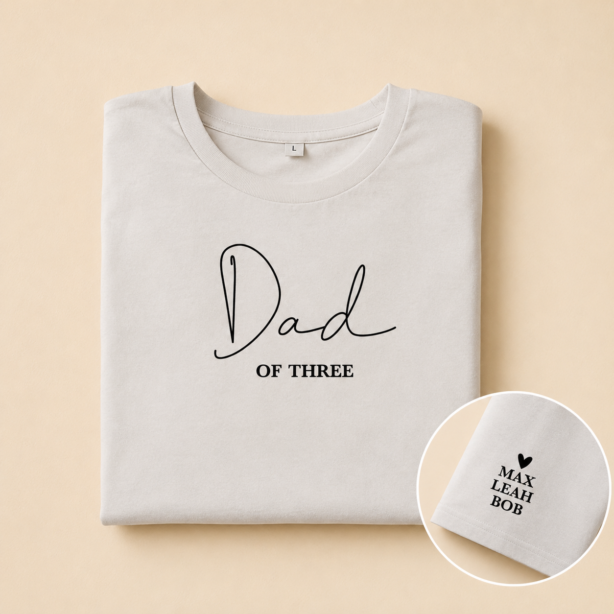 T-shirt homme Dad of et prénoms brodé personnalisé