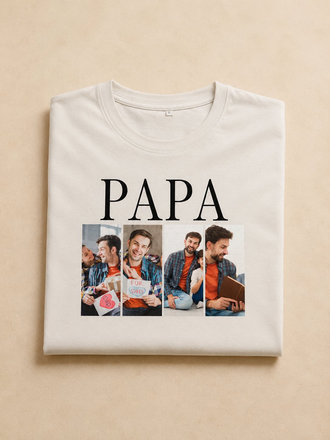 T-shirt Papa photos personnalisé enfants imprimé France — vue 3