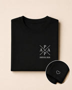 T-shirt Papa depuis date personnalisé prénoms brodé France — vue 1 (version précédente)