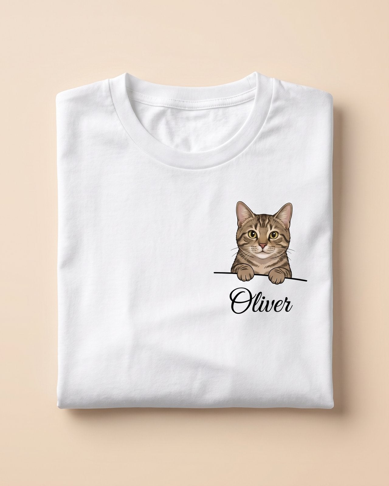 T-shirt personnalisé Chat Cartoon — illustration unique - Blanc — vue 1 (version précédente)