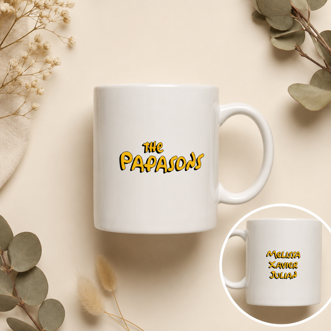 Mug the PAPASONS avec prénom personnalisée