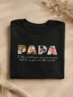 T-shirt PAPA photos dans les lettres personnalisé enfants