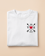 T-shirt couple personnalisé — cœur & votre date