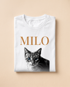 T-shirt personnalisé chat retro - Blanc