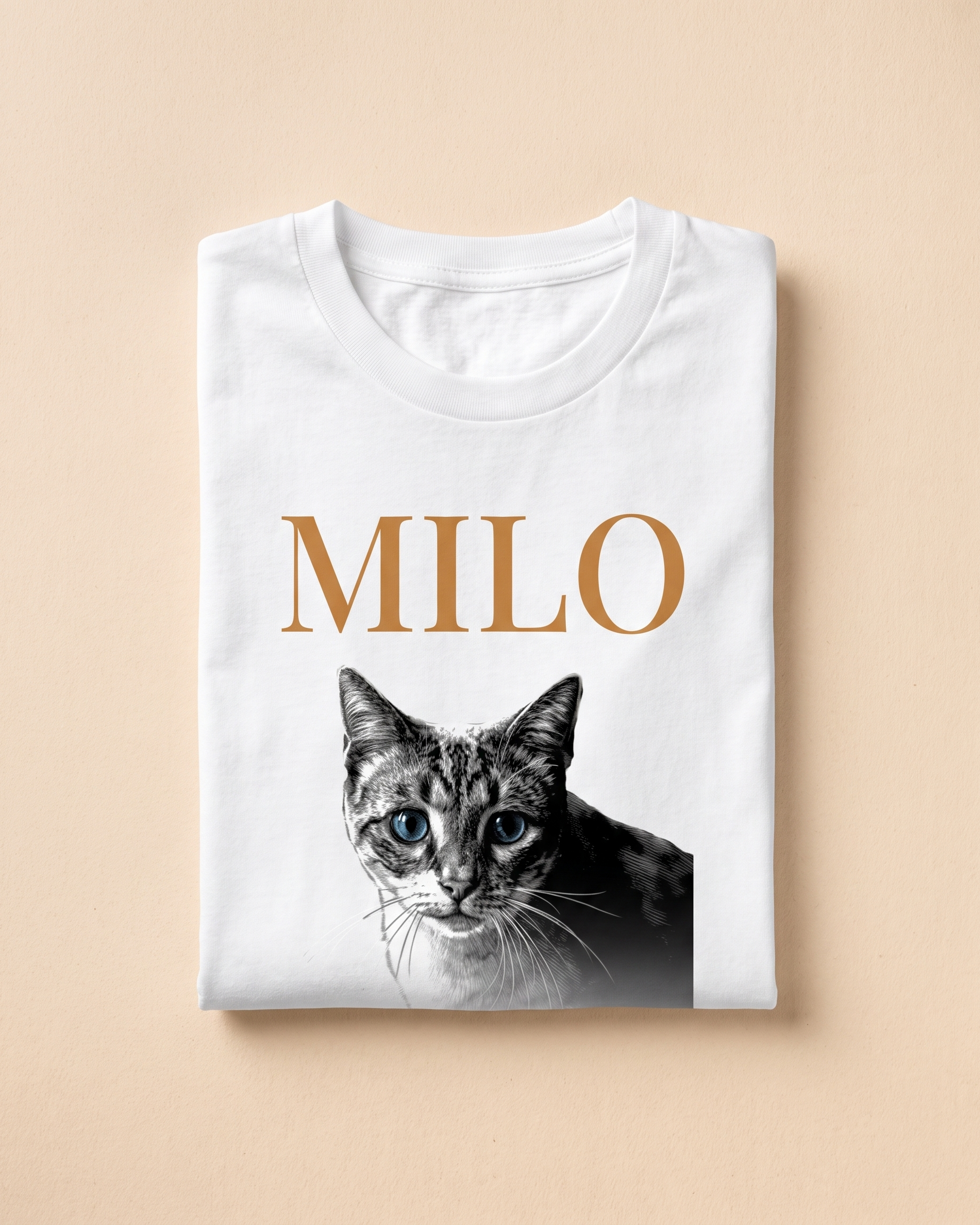 T-shirt personnalisé chat retro - Blanc