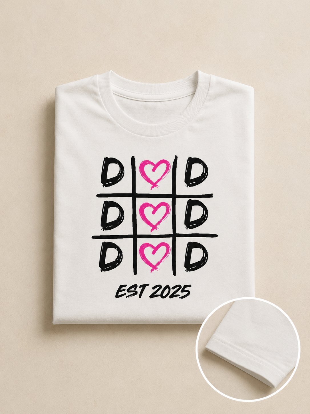 T-shirt Dad Love personnalisé date brodé France