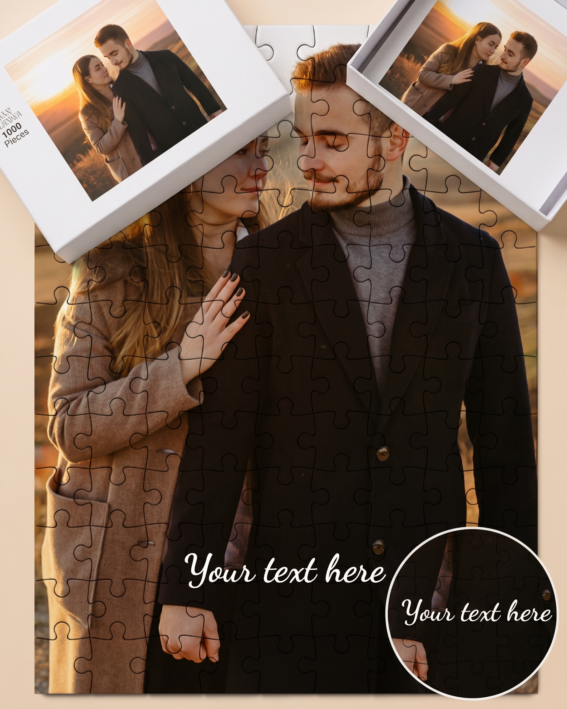 Puzzle photo personnalisé à partir de votre image, 25 à 1 000 pièces, puzzle personnalisé, portrait de couple, cadeaux uniques pour la fête des pères pour papa #1 · Puzzle #1