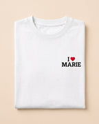 T-shirt I Love personnalisé – portrait & prénom – imprimé en France — vue 2 (version précédente)