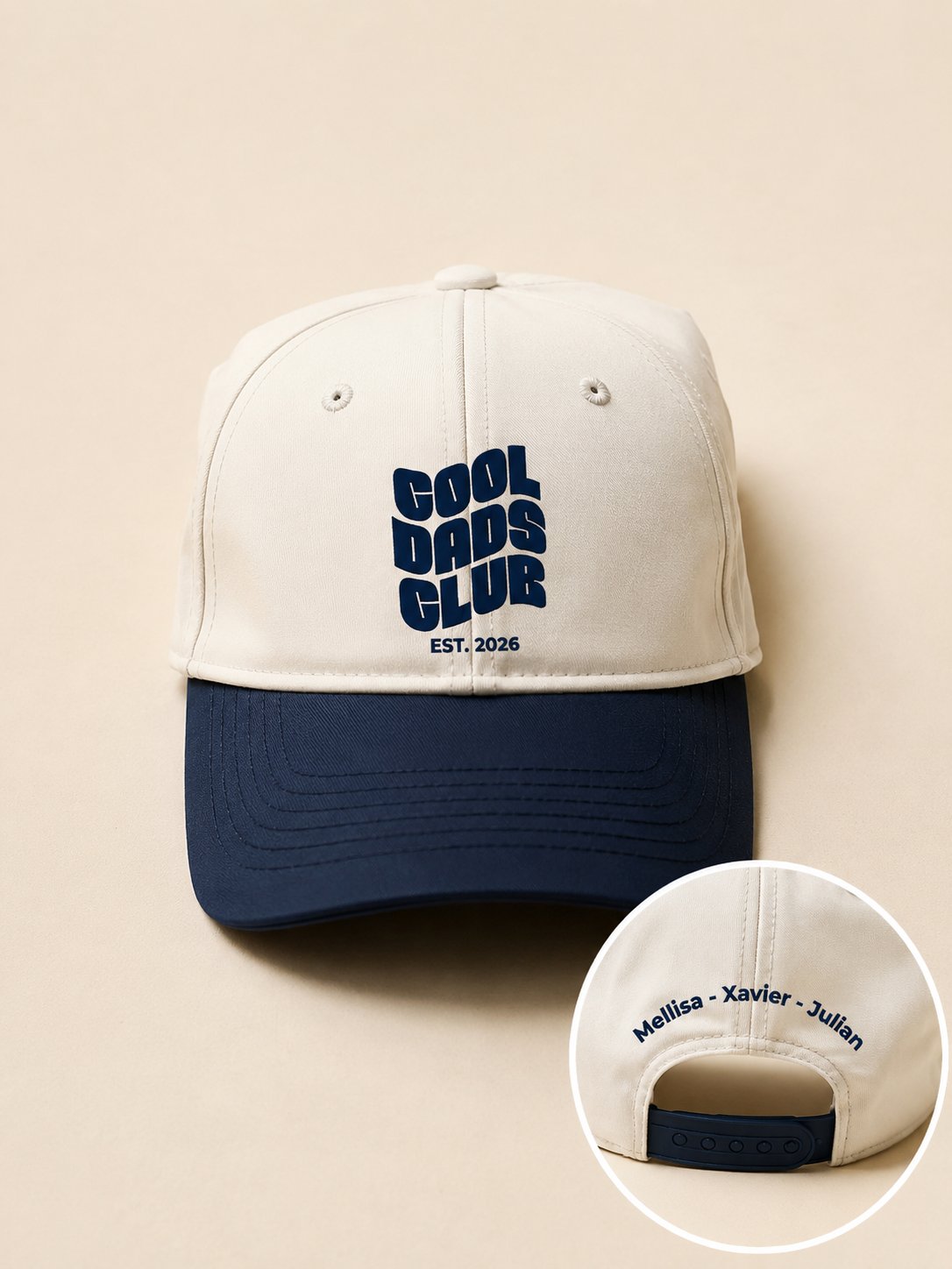 Casquette Cool Dads Club personnalisée date prénoms enfants — vue 3