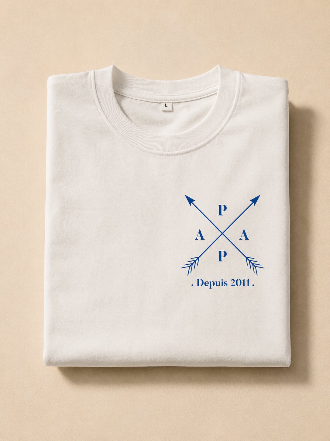 T-shirt Papa Vintage personnalisé date brodé style rétro France — vue 3