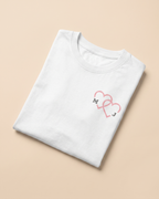 T-shirt couple personnalisé — cœurs & prénoms