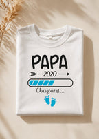 T-shirt Papa Chargement date personnalisé barre progression — vue 3