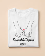 T-shirt personnalisé couple — cadeau - Blanc — vue 3