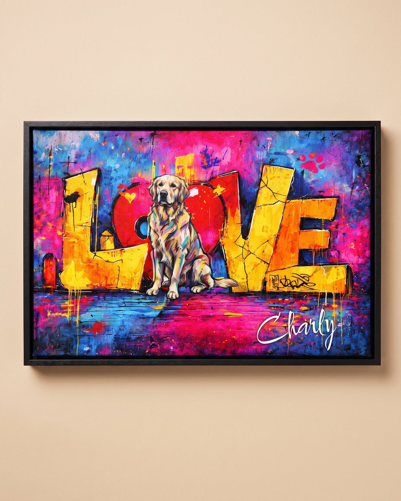 Tableau personnalisé LOVE avec animal de compagnie — cadeau unique — vue 2