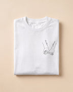 T-shirts couple assortis — mains & prénoms personnalisés — vue 3