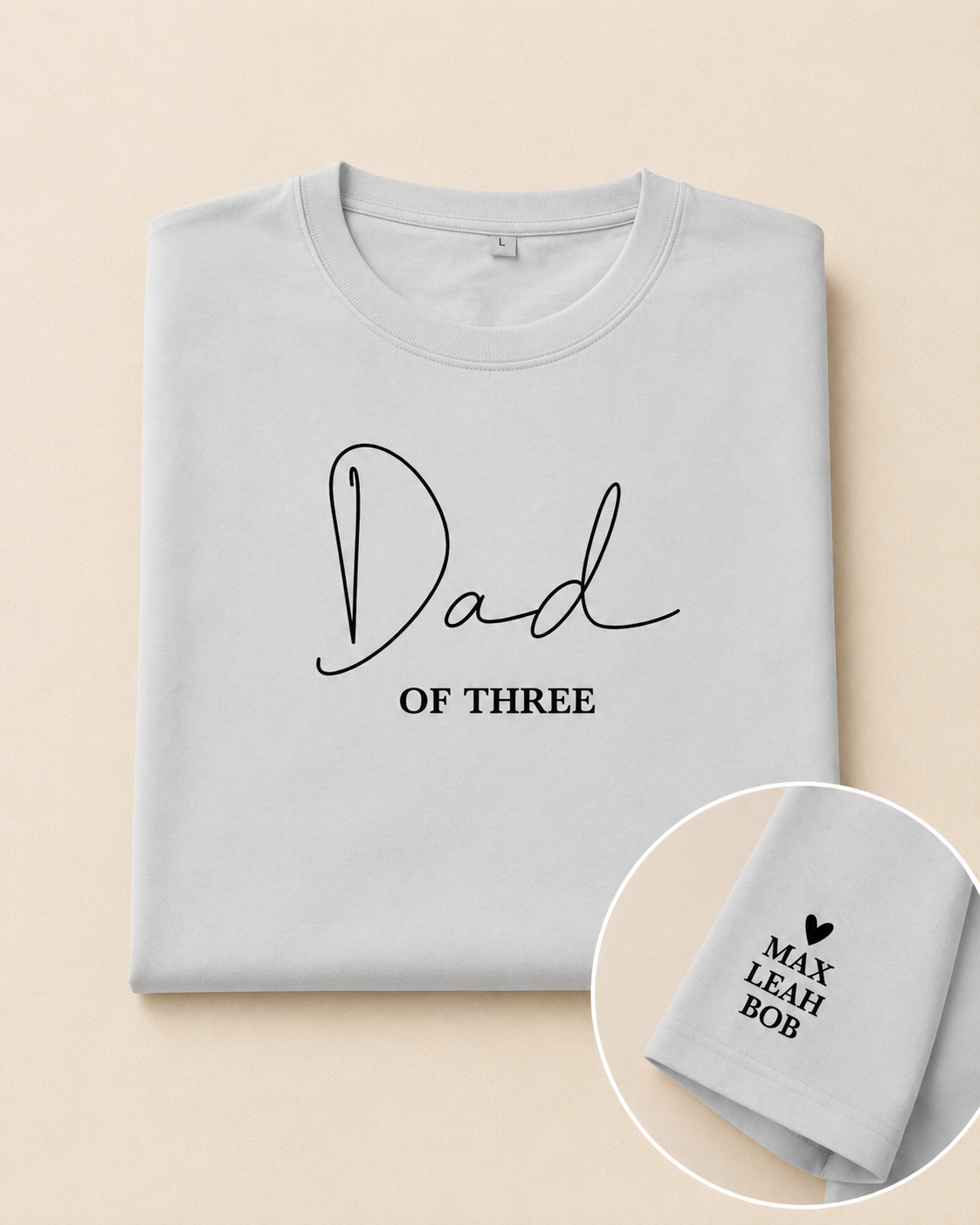 T-shirt Dad of personnalisé prénoms enfants brodé France — vue 1 (version précédente)