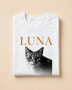 T-shirt personnalisé chat retro - Blanc — vue 1 (version précédente)