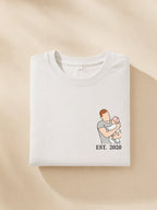 T-shirt Papa Est. Portrait personnalisé date enfants