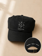Casquette P A P A personnalisée date prénoms brodé France — vue 3