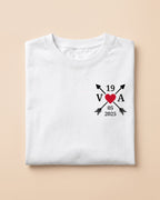 T-shirt couple personnalisé — cœur & votre date — vue 3