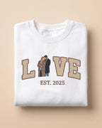 T-shirt personnalisé portrait amour — cadeau unique - Blanc — vue 3