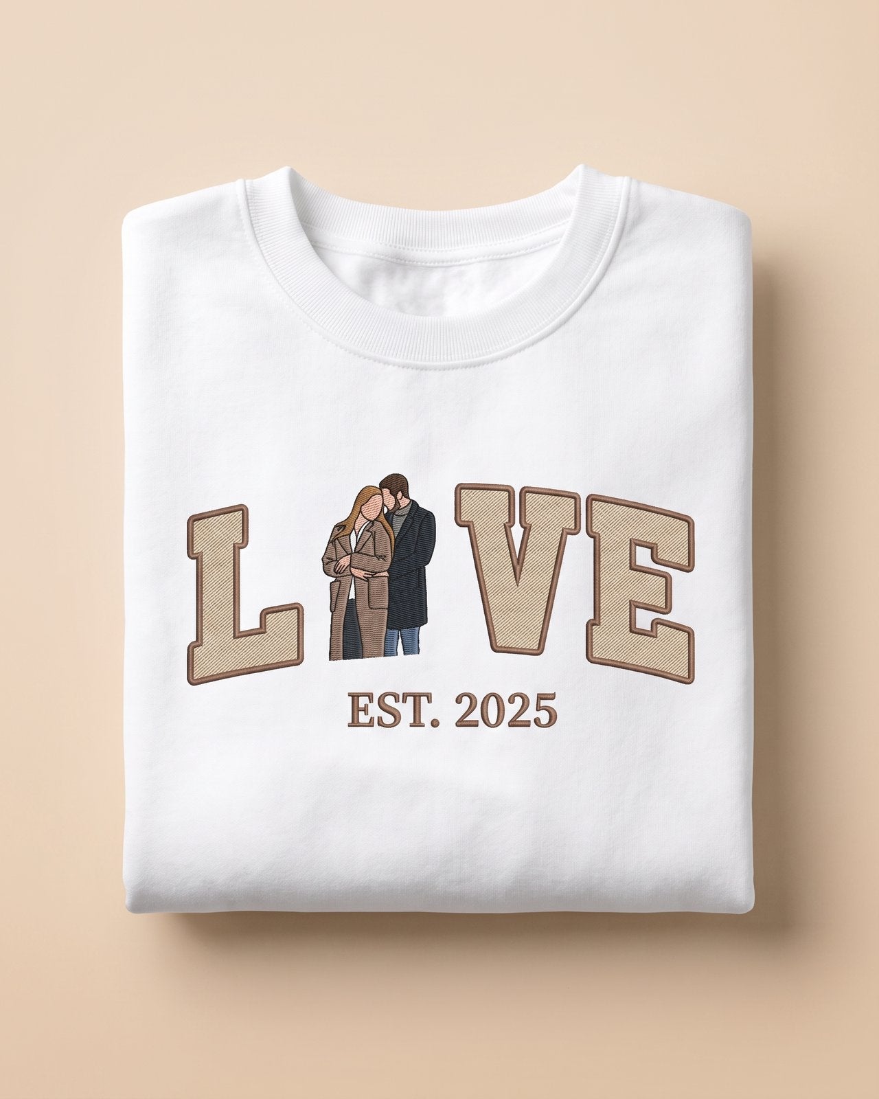 T-shirt personnalisé portrait amour — cadeau unique - Blanc — vue 3