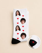 Chaussettes Couple personnalisées visages prénoms unisexe — vue 2
