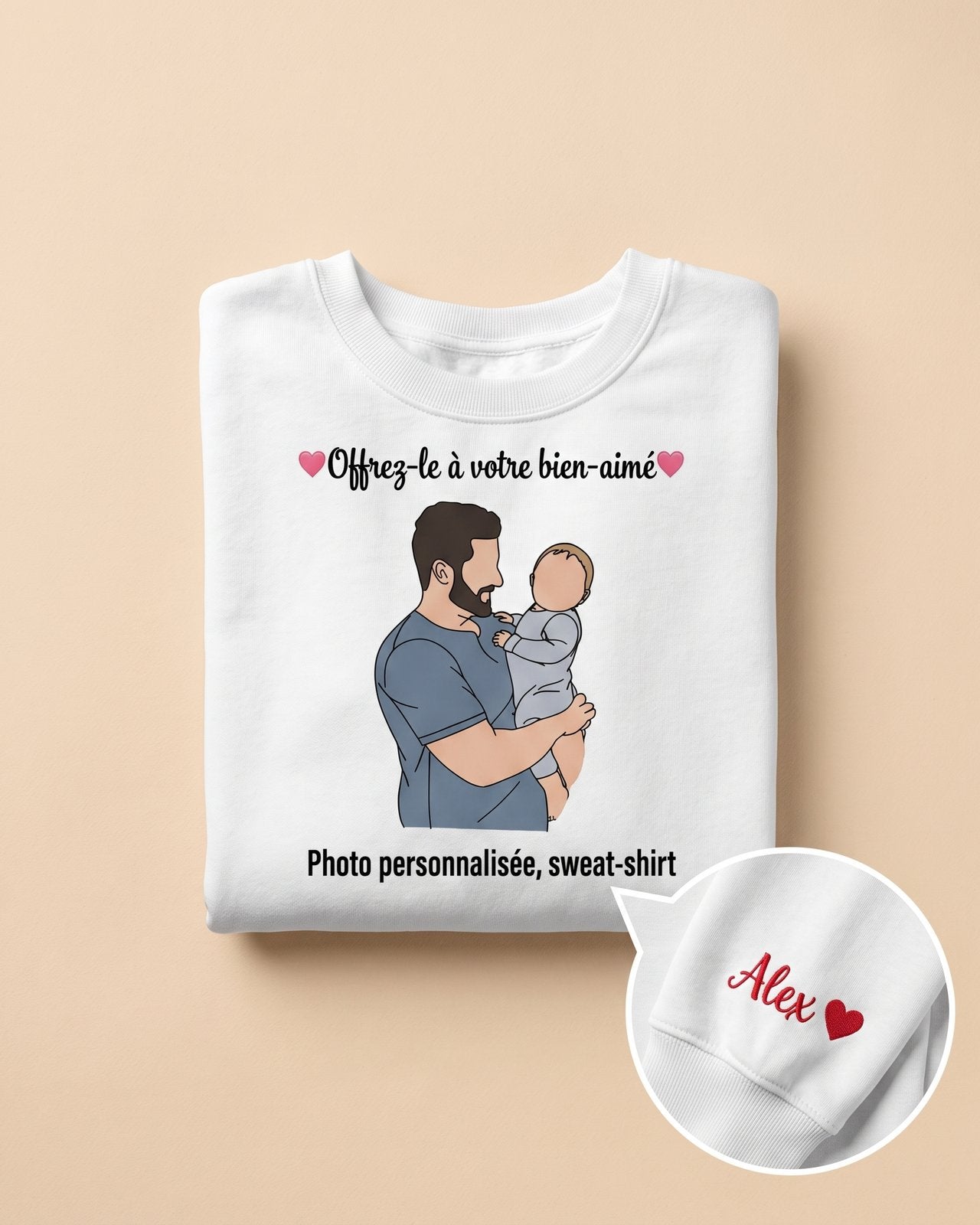 T-shirt couple personnalisé — votre photo à deux — vue 3