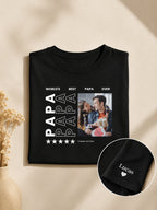 T-shirt World's Best Papa personnalisé photos famille France — vue 2 (version précédente)