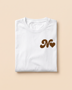T-shirt couple personnalisé — cœur & initiales