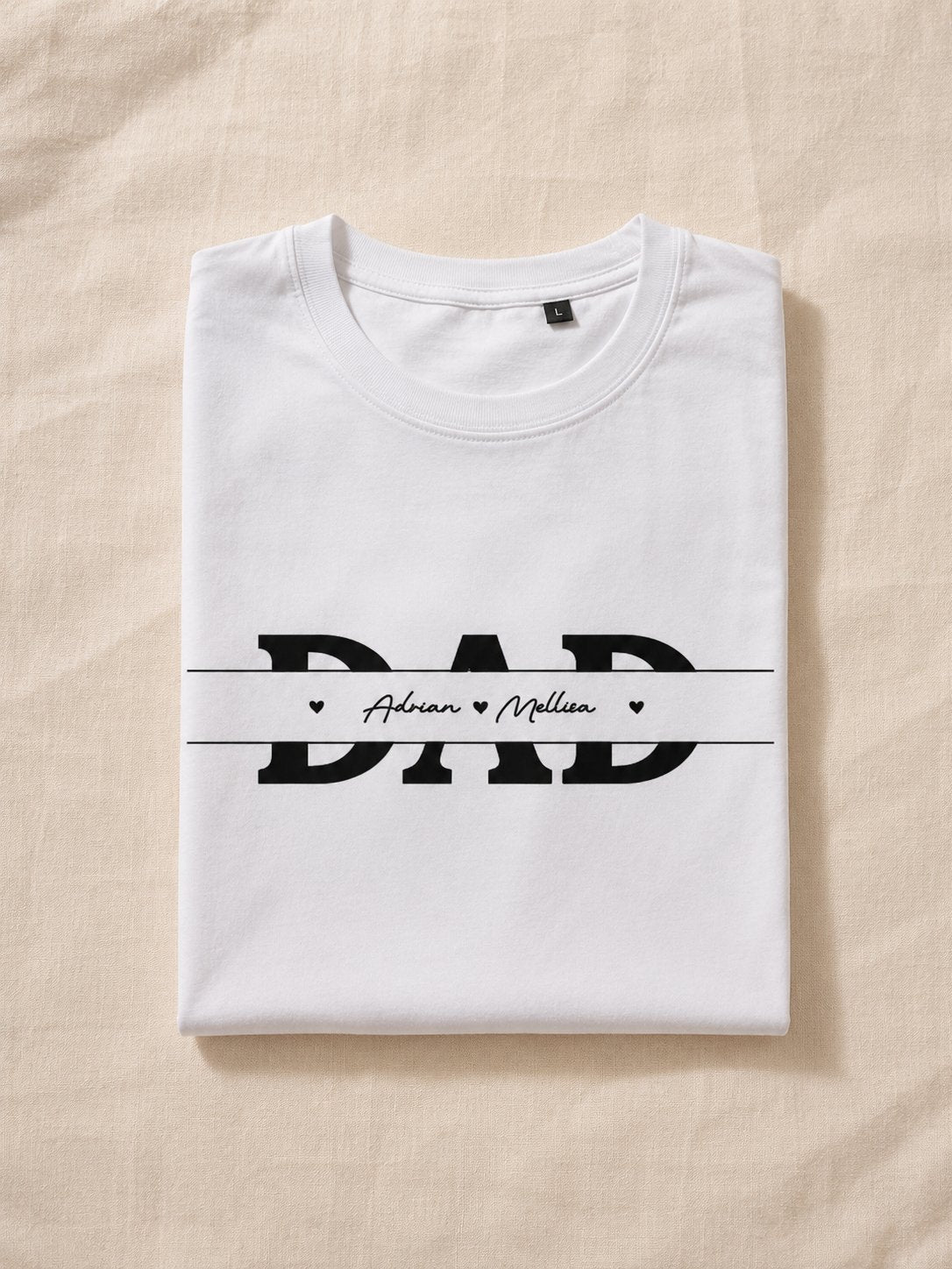 T-shirt DAD personnalisé prénoms enfants brodé manche France