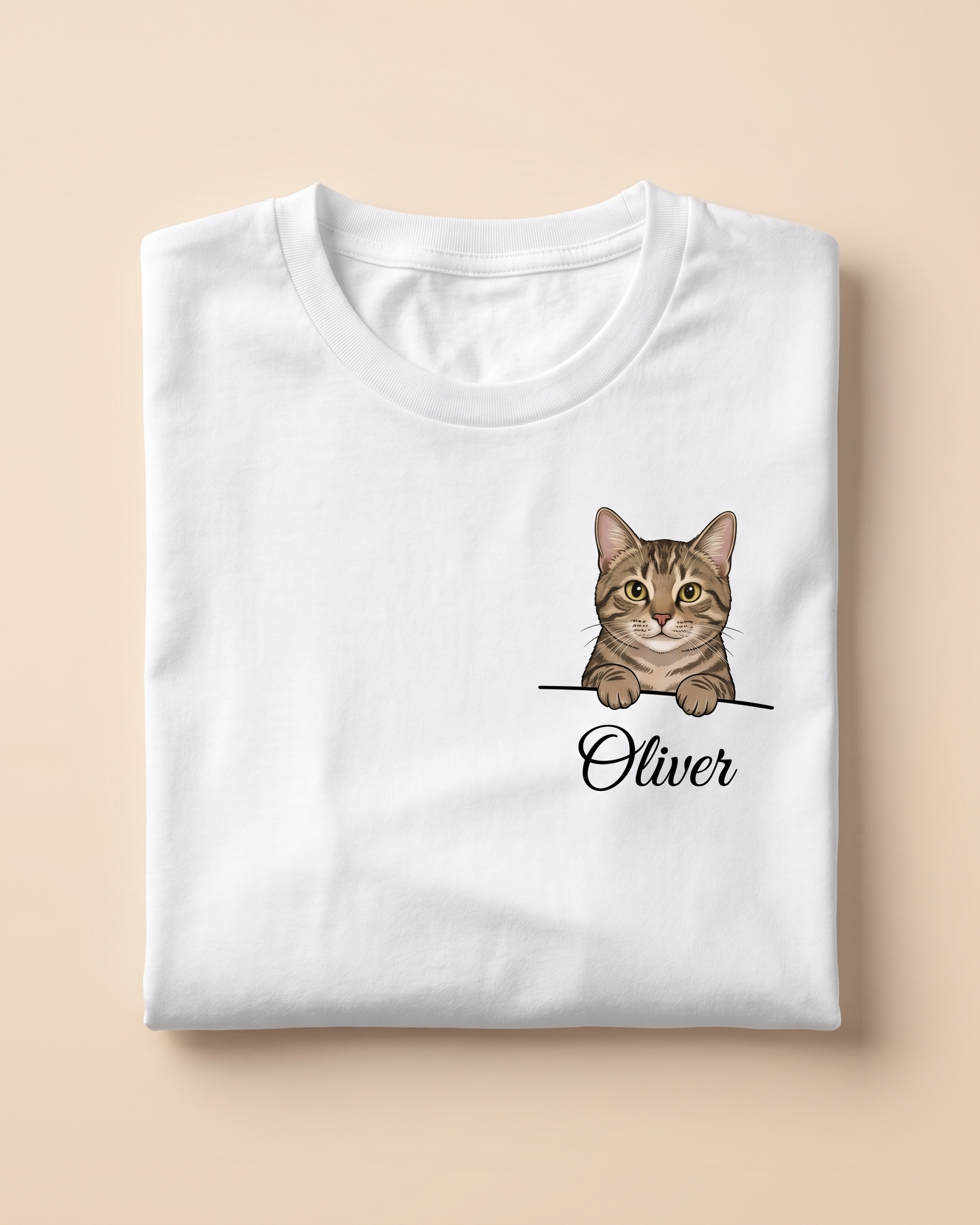 T-shirt personnalisé Chat Cartoon — illustration unique - Orange