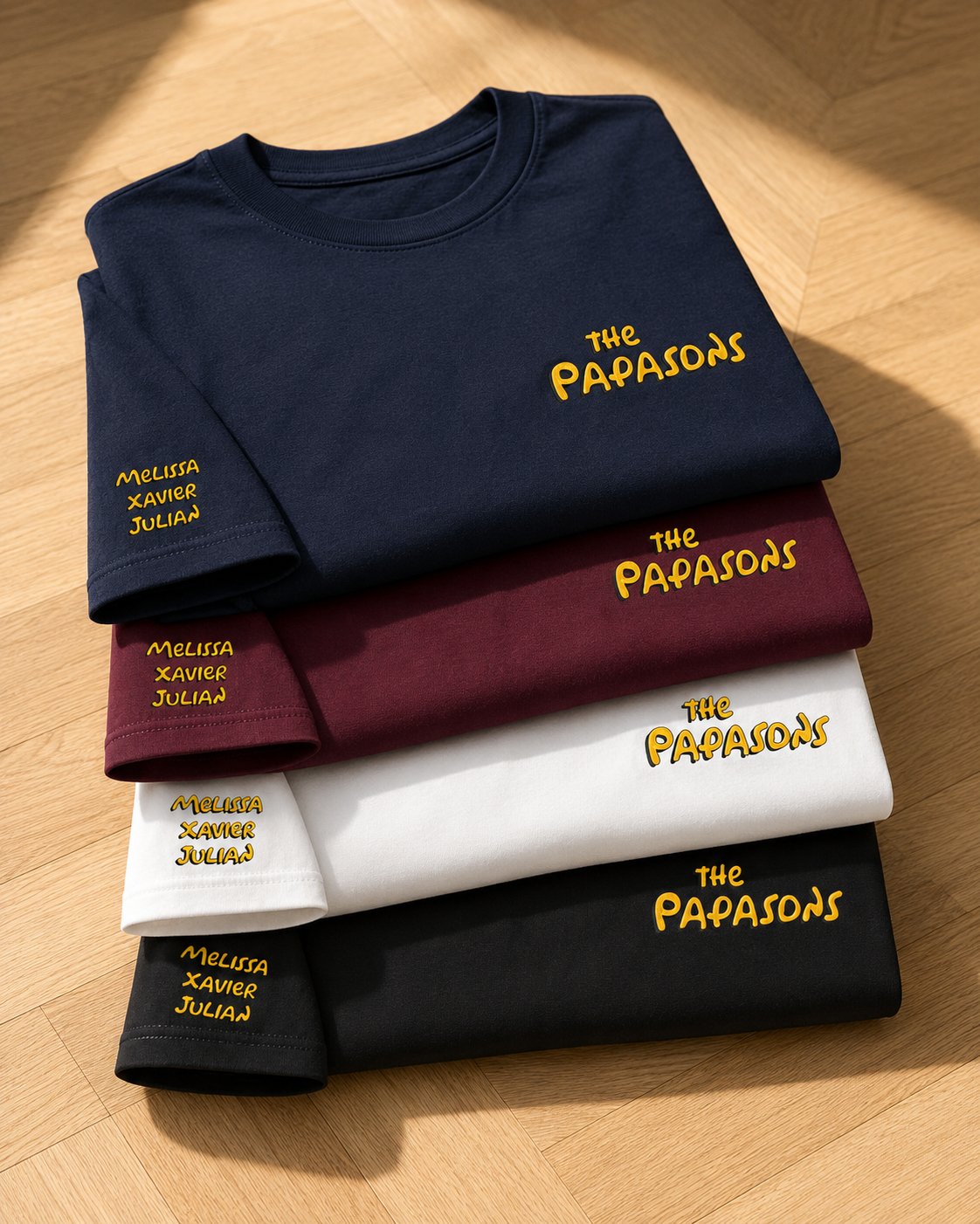 T-shirt The Papasons personnalisé prénoms enfants rétro — vue 2
