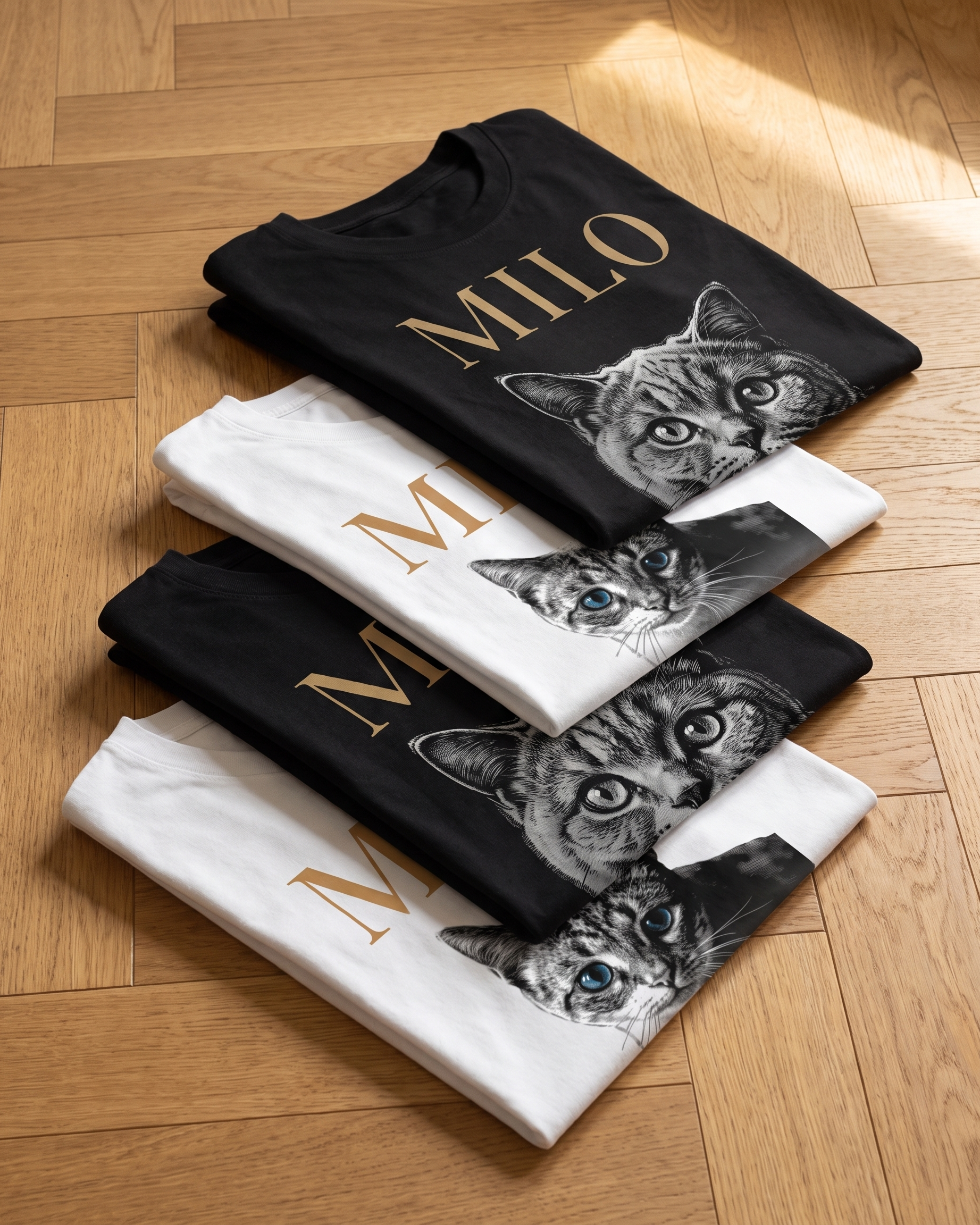 T-shirt personnalisé chat retro - Blanc