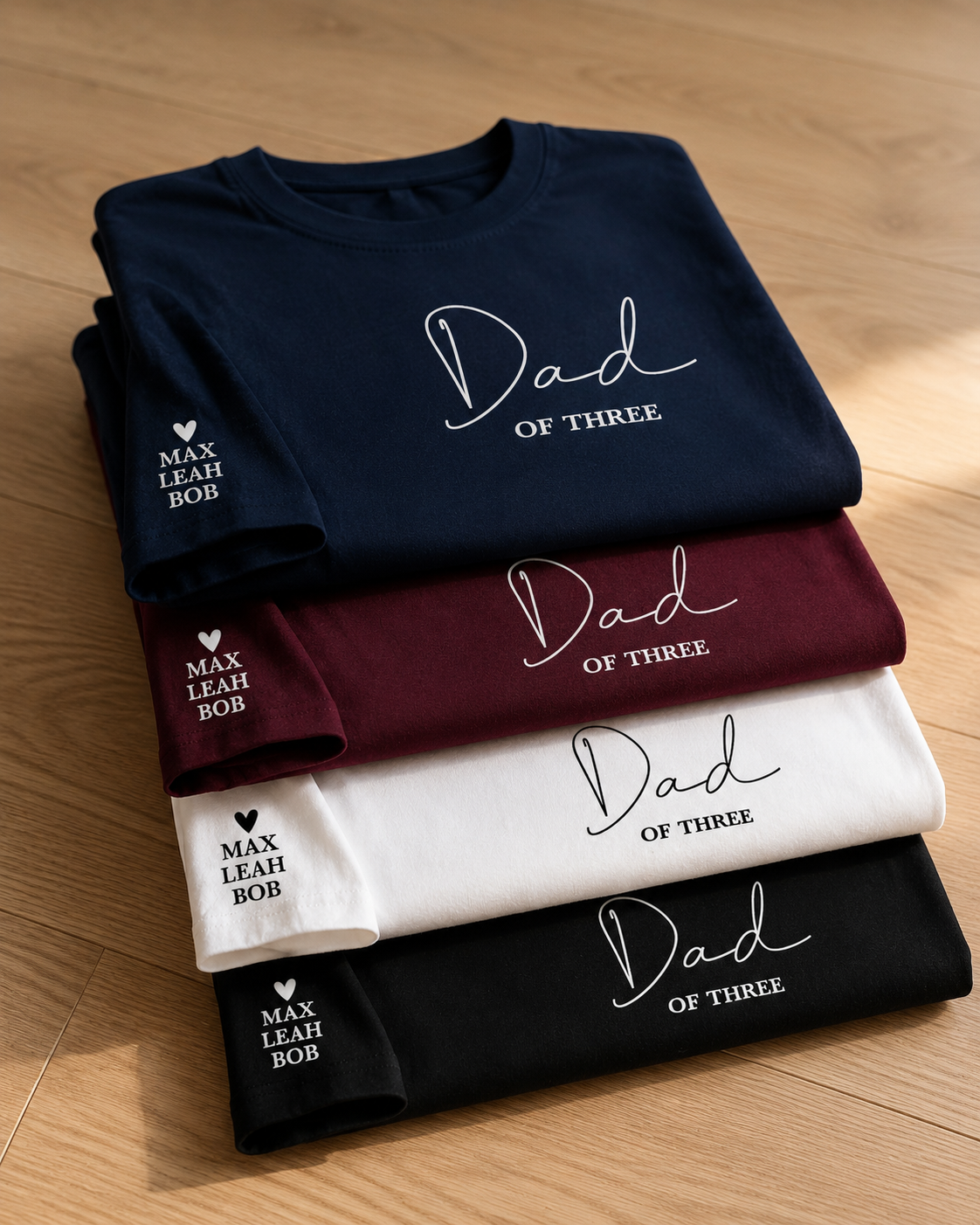 T-shirt Dad of personnalisé prénoms enfants brodé France — vue 2