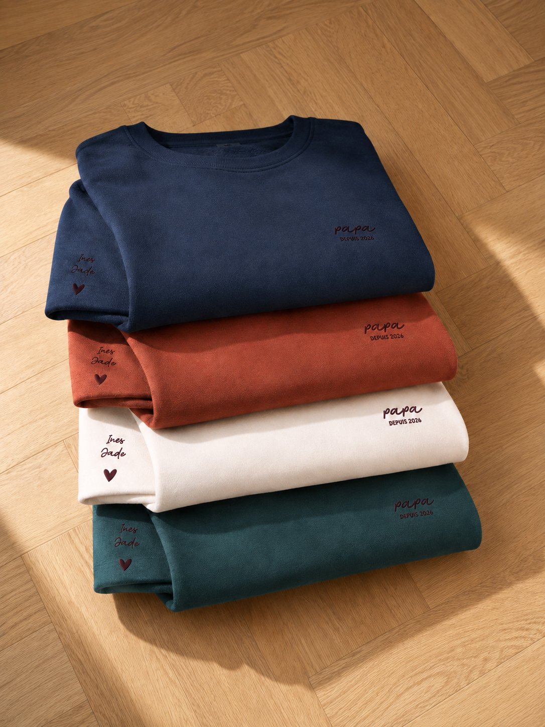 T-shirt papa personnalisé brodé prénom enfants — vue 1 (version précédente)