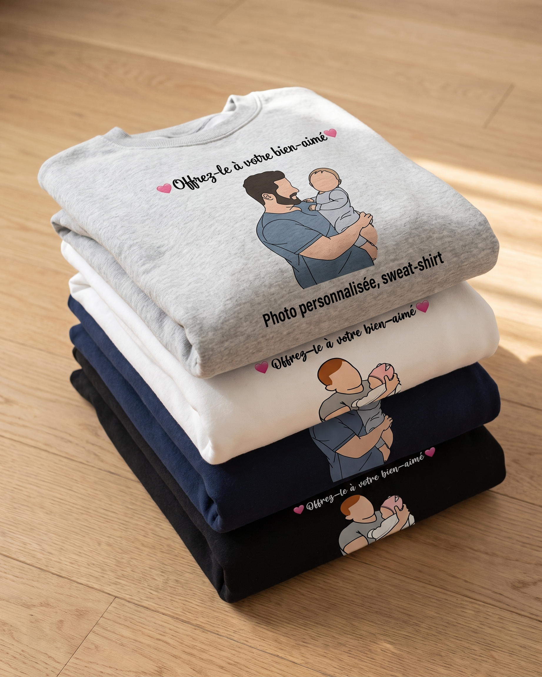 T-shirt couple personnalisé — votre photo à deux